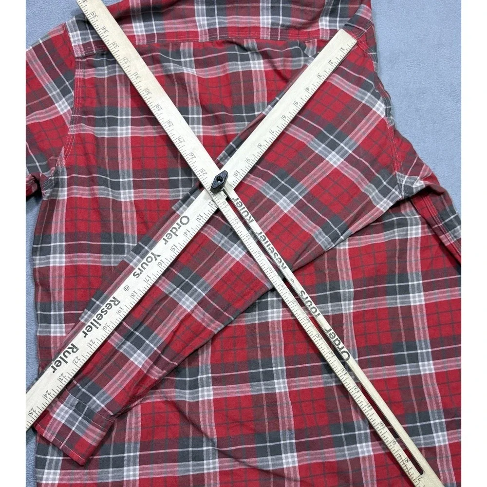 Polo Ralph Lauren Slim Fit Flannel Shirt Mens L Madras Plaid Cabincore Woodsy